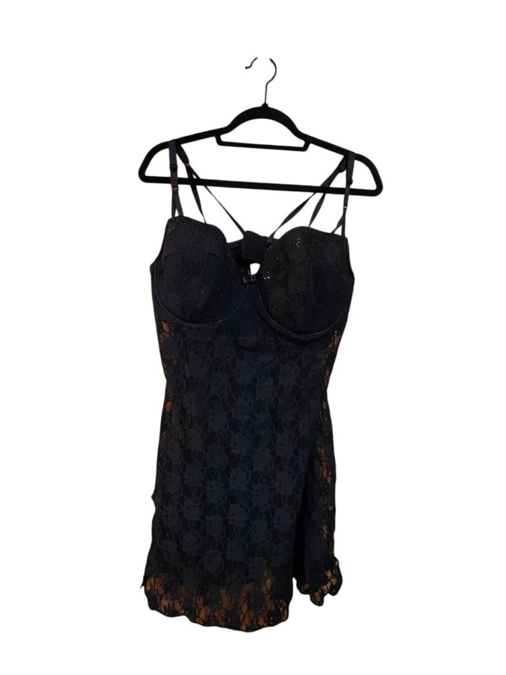 Smart Sexy Woman Black lace Underwire Dress Womens Size 42D